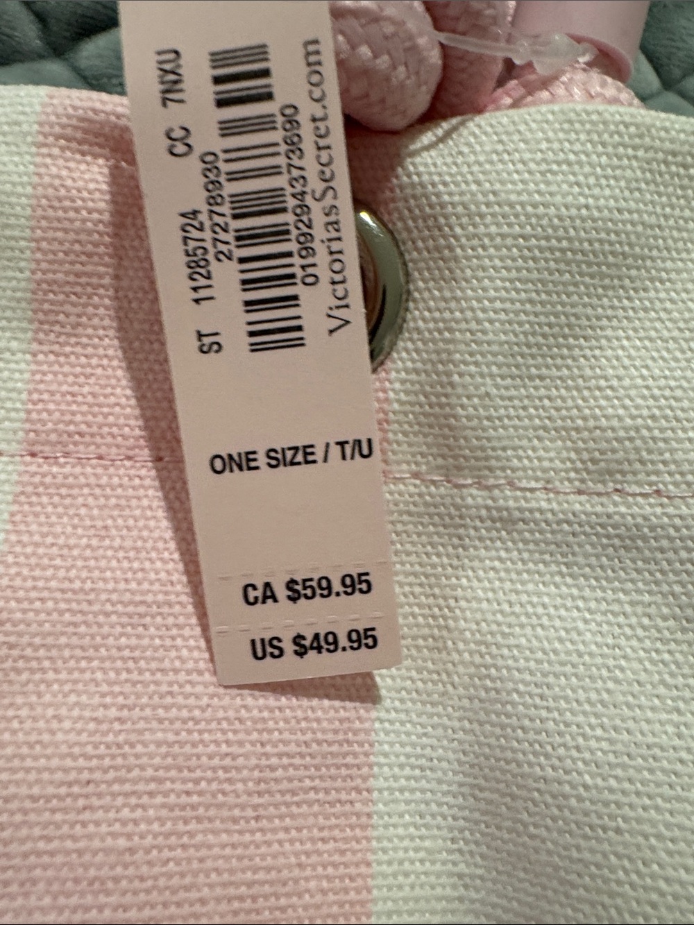 NWT Victoria Secret heritage stripe rope tote - Picture 3 of 6